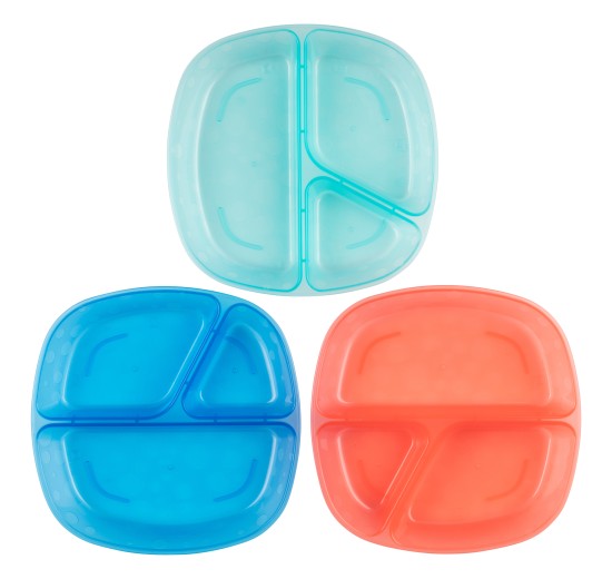 Platos plasticos con diviciones 3 pack